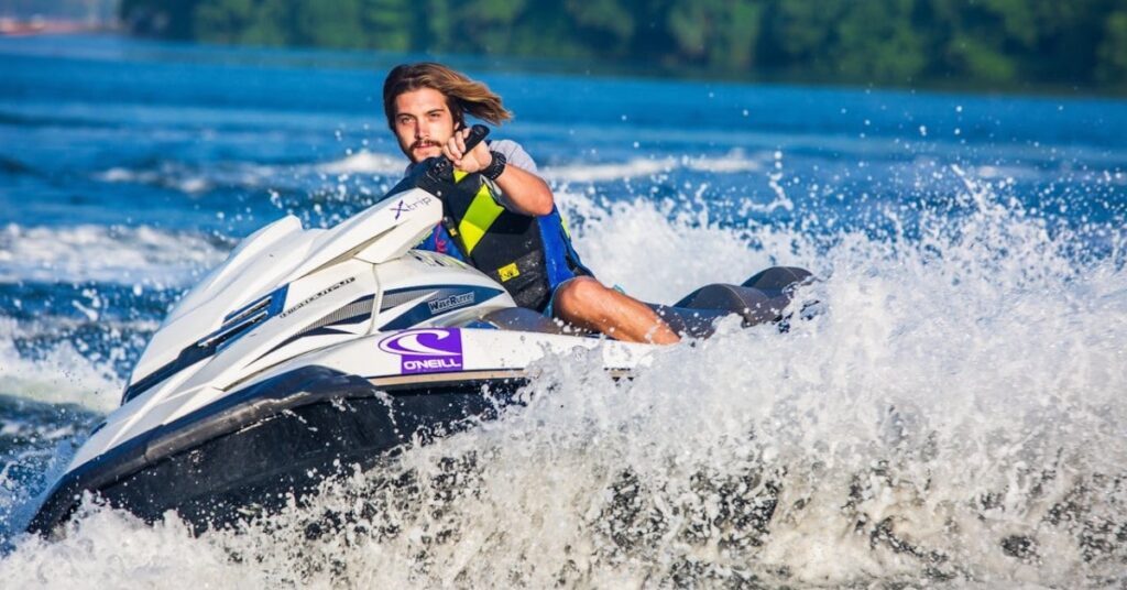 a man renting a jet ski in the kawartha lakes